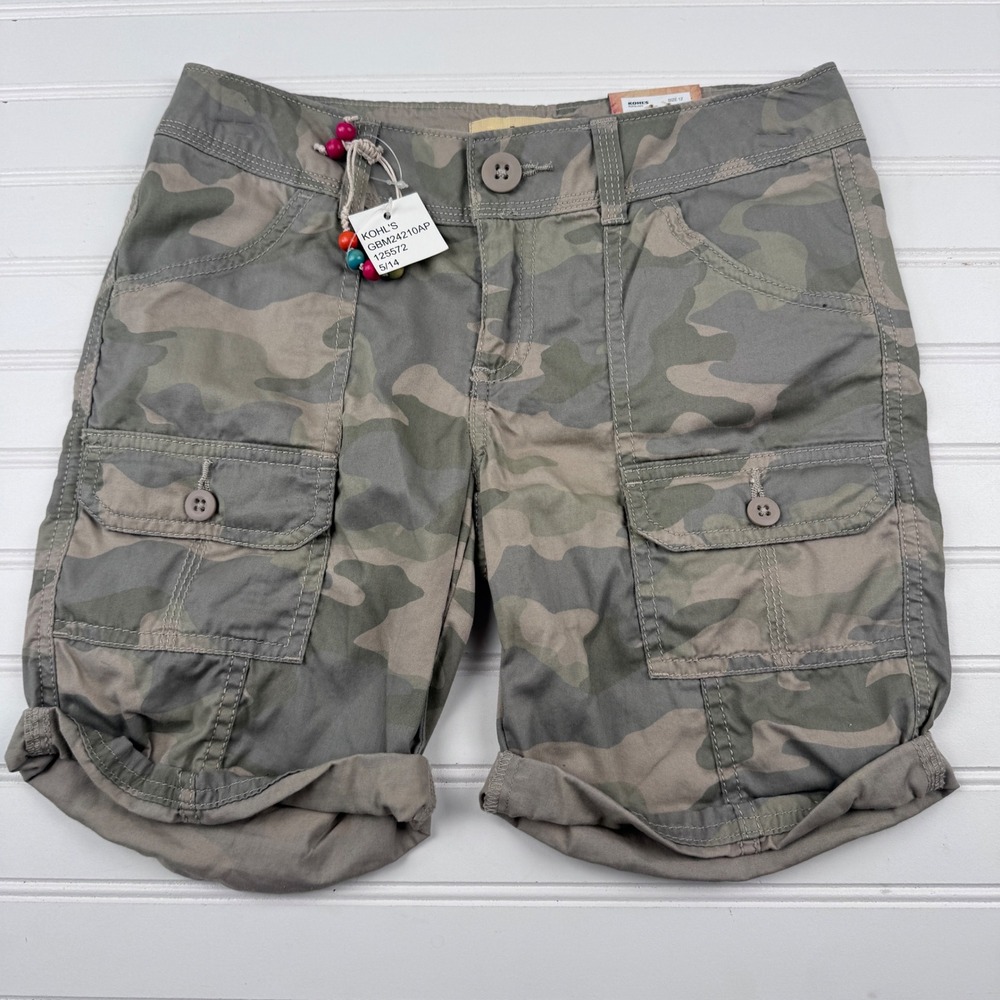 NEW Vintage Mudd Youth Girls 12 Camo Bermuda Shorts